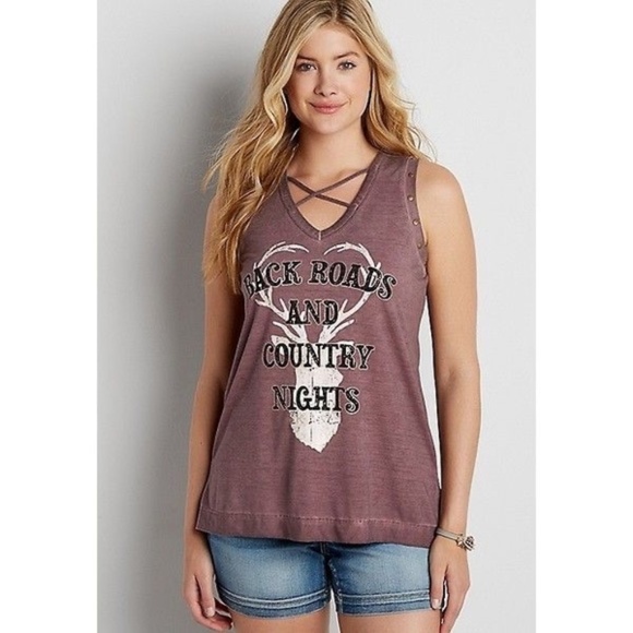 Maurices Back roads and country Nights top Medium tank top - Picture 1 of 11